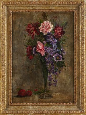 Blomsterstilleben by F. CLAIRVAL - auction artwork with signature