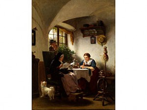 Bäuerliches Interieur by August Heinrich NIEDMANN - auction artwork with signature