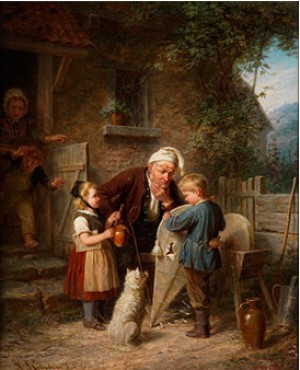 Der Kaputte Drachen by Johann Hermann KRETZSCHMER - auction artwork with signature