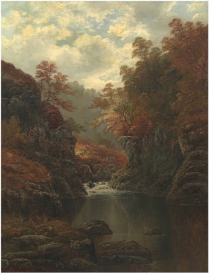 Falls At Rokeby Near Barnard Castle by William MELLOR