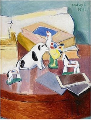 Stilleben Med Böcker Och Figuriner by Einar JOLIN