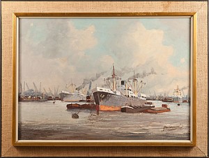 Hamnmotiv by Adrie VERVEEN - auction artwork with signature