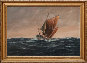 Fiskebåt Till Havs by Otto NEUTSCHMANN - auction artwork with signature
