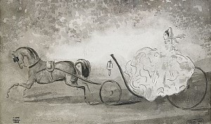 Droskfärd by Constantin GUYS