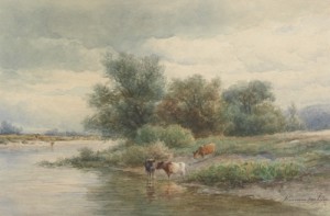 Western Landscape With Cattle At A Stream by Hendrik Dirk KRUSEMAN VAN ELTEN