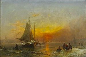 Vinterbild över Saltsjön Med Kastellholmen Och Söders Höjder by Johan Christian BERGER