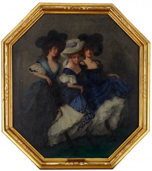 Tre Dansande Damer by Ludwig Von LANGENMANTEL - auction artwork with signature