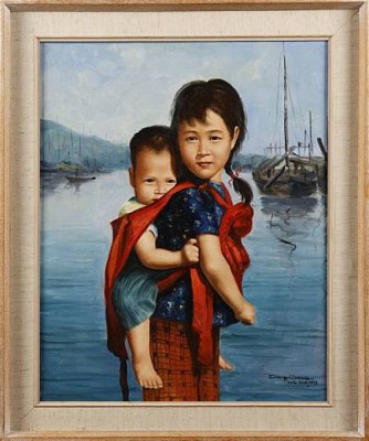 Motiv Från Hong Kong by David CHENG - auction artwork with signature
