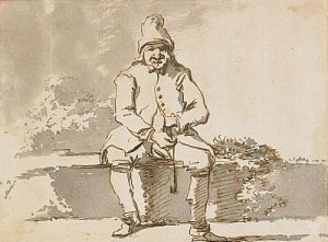 Sittande Man Med Pipa I Landskap by Jean Eric REHN