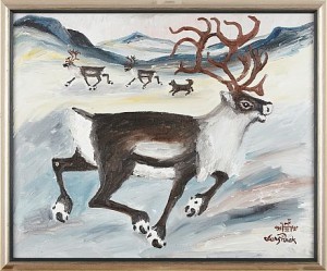 Renar På Fjället by Lars (Sami Artist) PIRAK