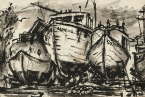 Boats In Dry Dock by Daniel Stookey ‘Dan’ LUTZ