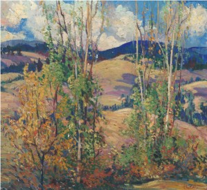 Landscape With Purple Hills by Lucy Dolling WELLS