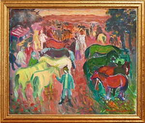 Figurscen Med Människor Och Hästar by Margareta WALLIN
