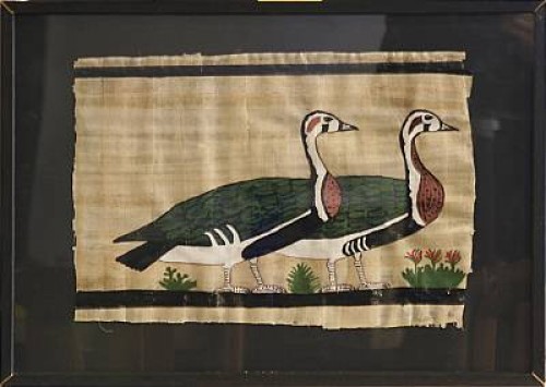 En Fris Med Gäss, Acryl På Papyrus by Kerstin LINDSTRÖM