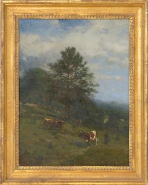 Landscape With Grazing Cattle by James Mcdougal HART