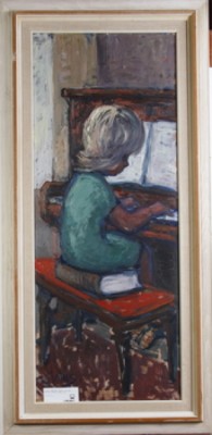 Flicka Vid Piano by Elsa MELLAIS - auction artwork with signature