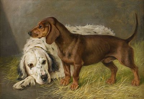 Engelsk Setter Och Tax by Johan Von HOLST