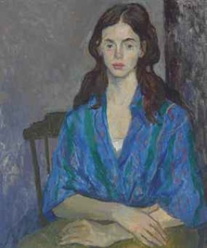 Brunette In Chair by Moses SOYER
