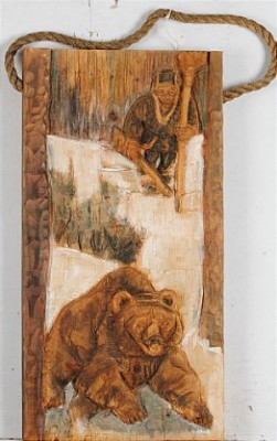 Björnjakt by Gilbert ‘Gille’ HÖGLANDER - auction artwork with signature