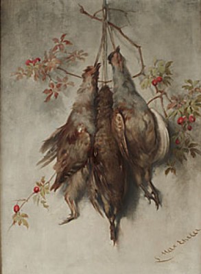 Stilleben Med Fåglar by Louise MAX-EHLRER - auction artwork with signature