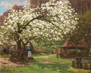 Paysanne Sous Les Arbres Fruitiers by Alfred SISLEY