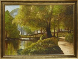 Parklandskap by Arne JOHANSEN - auction artwork with signature