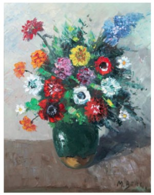 Blomsterstilleben by M BERG - auction artwork with signature