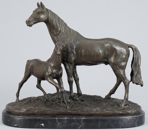 Häst Och Föl by Pierre Jules MENE