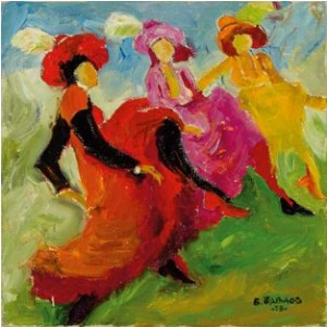 Tanzende Bei Der Hochzeit In Pont Aven by Boris PAVLOV