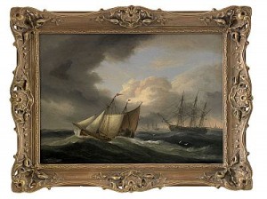 Segelskutor På Stormigt Hav by Thomas LUNY