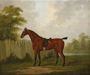 Landskap Med Sadlad Hunterhäst by John Nost SARTORIUS - auction artwork with signature