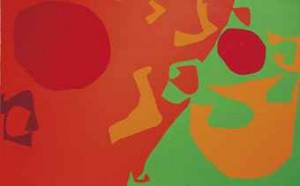 Small Diagonal With Scarlet, Emerald And Orange Fragments: 1971- January 1975 by Patrick HERON