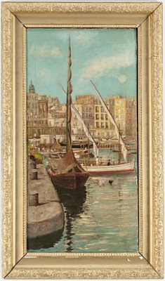 Hamnmotiv Från Neapel by Vincenzo LORIA