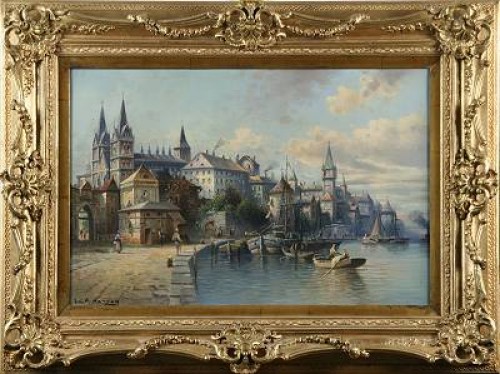 Holländs Stad by L.a. HERZOG - auction artwork with signature