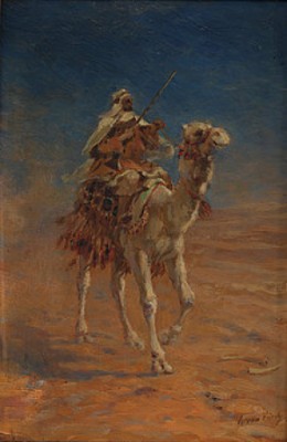 Ridande Beduinkrigare by Karoly CSERNA - auction artwork with signature