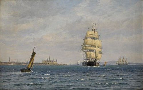 Vy Mot Kronborg Slott, Helsingör by Vilhelm Karl Ferdinand ARNESEN