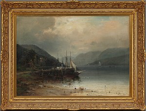 Fartyg I Fjord by Max SINCLAIR - auction artwork with signature