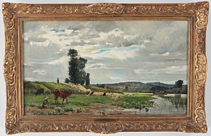 Landskap Med Boskap by Ernst Victor HAREUX - auction artwork with signature