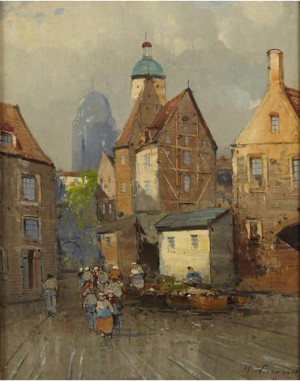 A Market Scene; Together With A Painting Of A Similar Subject (a Pair) by Hans WAGNER