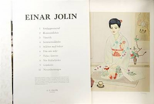 Mapp Med 10 Litografier, 8 Signerade Jolin, 2 St. Stämpelsignerade by Einar JOLIN