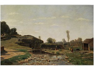 Französische Hügellandschaft Mit Figuren, Kühen Und Federvieh by Adolphe APPIAN