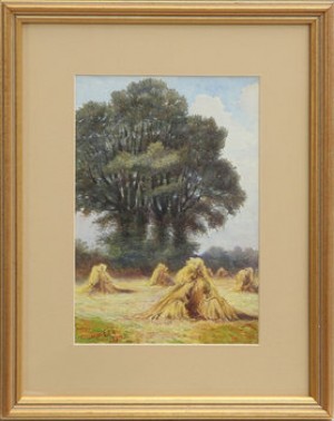 Landskap Med Höstackar by Tristram James ELLIS - auction artwork with signature