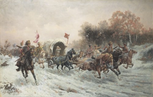 Guldtransport, Sibirien by Adolf Constantin The Elder BAUMGARTNER