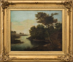 Flodlandskap Med Figurer by Walter Charles JAMES - auction artwork with signature