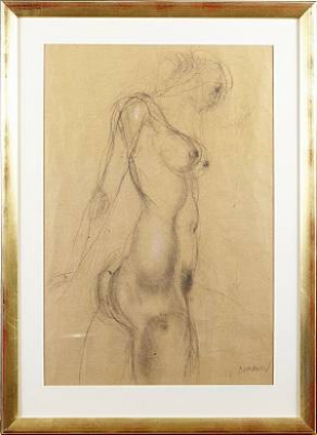 Kvinnostudie by Ljubanov DIMANOV - auction artwork with signature