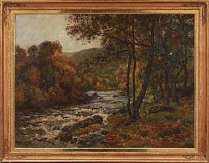 Skogslandskap Med Fors by Richard Gay SOMERSET - auction artwork with signature