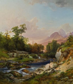 A Mountainous Landscape With Forge by Anton HANSCH