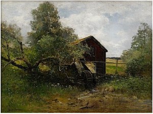 Landskap Med Vattenkvarn by Severin NILSON