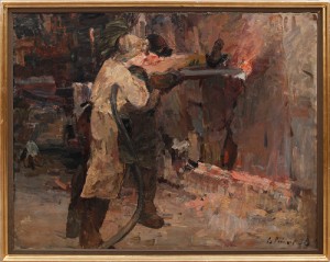 Gruvarbetare by Viktor REIHET - auction artwork with signature