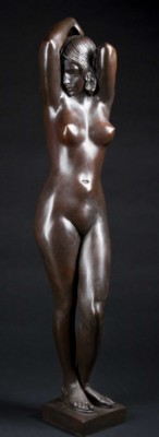 Nude With Sandals by Mario Joseph KORBEL - auction artwork with signature
